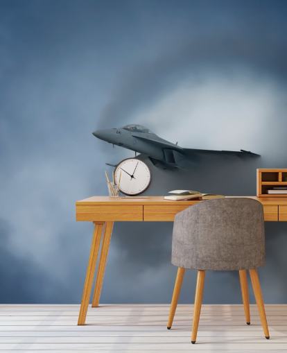 Plane Emerging from Cloud Wallpaper
