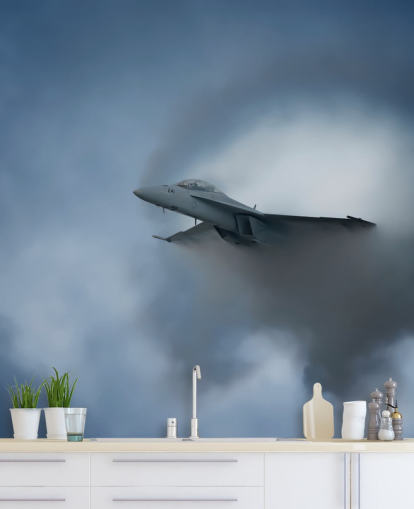 Plane Emerging from Cloud Wallpaper