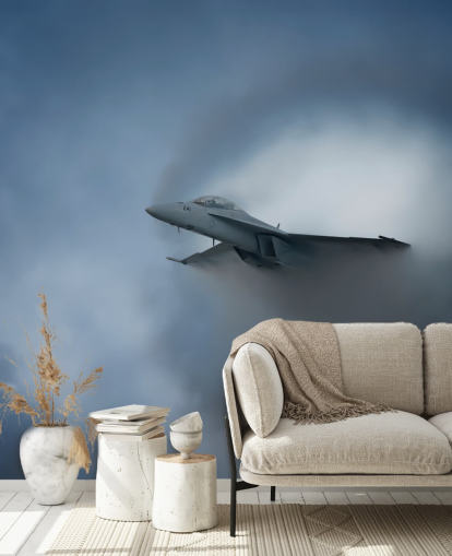 Plane Emerging from Cloud Wallpaper