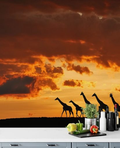 Giraffe Sunset Wallpaper