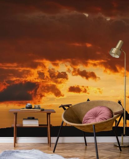 Carta da parati Giraffe Sunset