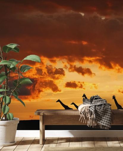 Kirahvi auringonlasku taustakuva Kirahvi auringonlasku taustakuva