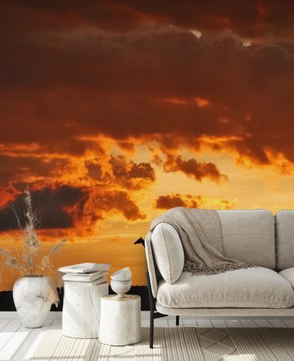 Papel de Parede Giraffe Sunset