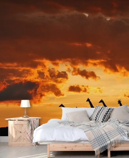 Giraffe Sunset Wallpaper