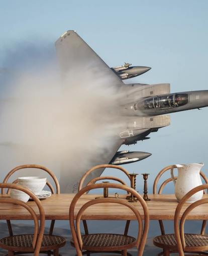 Fighter fly i Cloud Bakgrunn