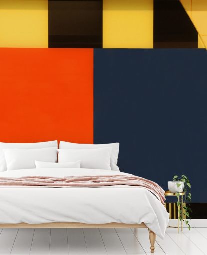 Papel pintado geométrico de colores retro otoño