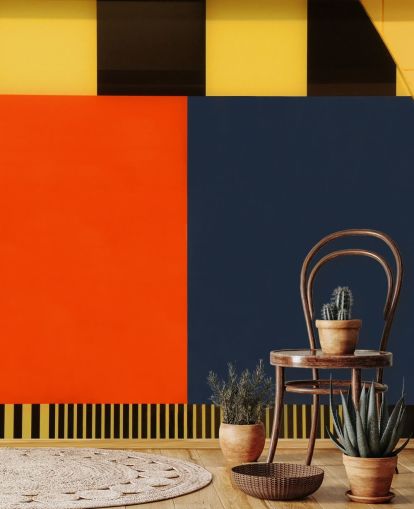 Autumn Retro Coloured Geometric Wallpaper