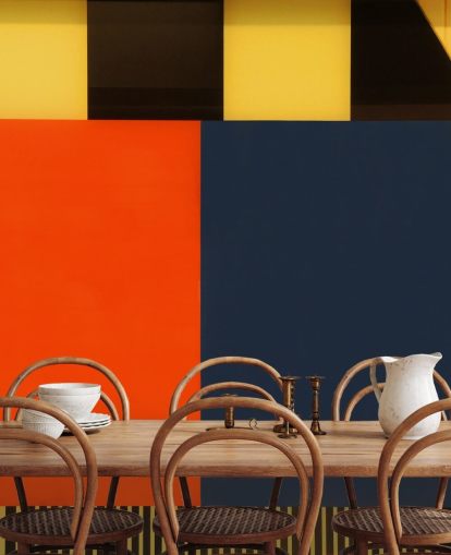 Papel pintado geométrico de colores retro otoño