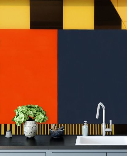 Papel pintado geométrico de colores retro otoño