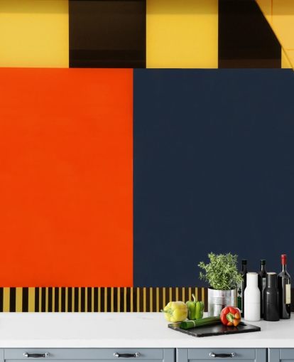 Papel pintado geométrico de colores retro otoño