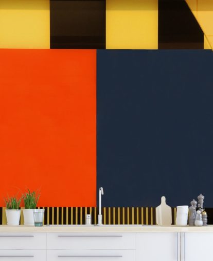 Papier peint géométrique coloré rétro automne