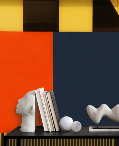 Papel pintado geométrico de colores retro otoño