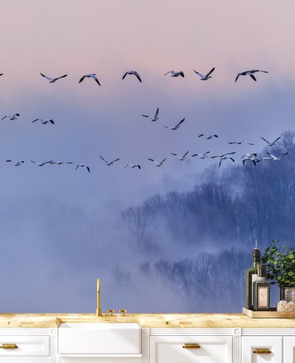 Carta da parati Snow Geese Bird Carta da parati Snow Geese Bird