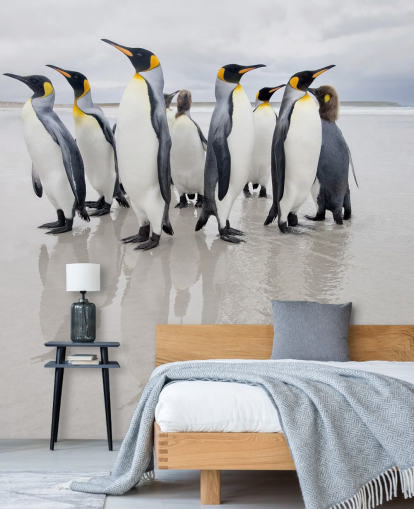 Fondo de pantalla de pingüinos sobre hielo