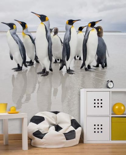 Fondo de pantalla de pingüinos sobre hielo