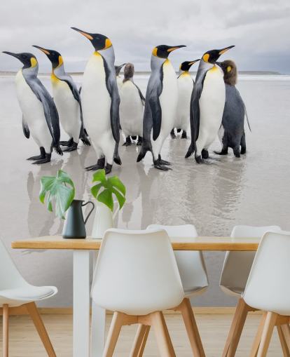 Pinguin-Gruppe auf Eis-Tapete