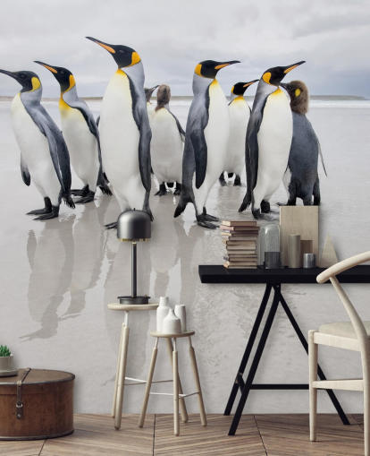 Penguin Group on Ice Wallpaper