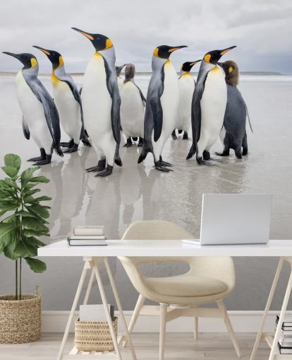 Fondo de pantalla de pingüinos sobre hielo