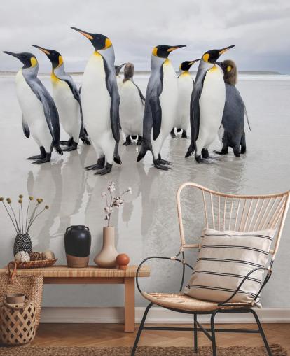 Papel de Parede Grupo Pinguim no Gelo