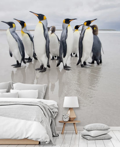 Papel de Parede Grupo Pinguim no Gelo