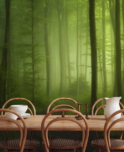 Papel de parede Misty Green Forest
