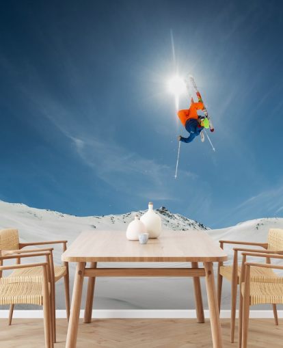 Ski Stunt Bakgrund Väggmålning