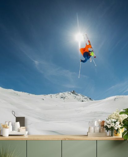 Ski Stunt Bakgrunn Mural