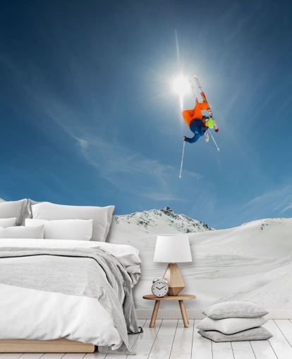 Ski Stunt Bakgrunn Mural