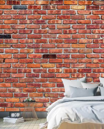 Carta da parati rustica rossa