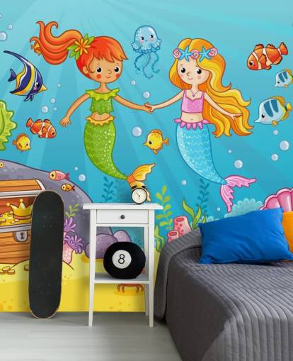 mermaid best friends under the sea