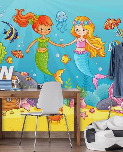 mermaid best friends under the sea