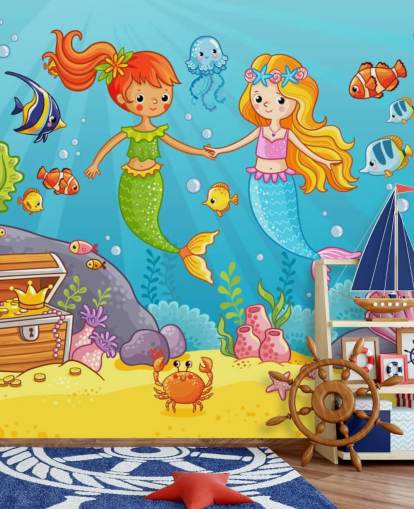 meilleurs amis de sirène sous la mer