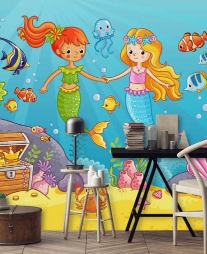 mermaid best friends under the sea