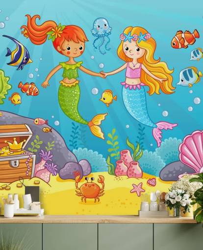 mermaid best friends under the sea