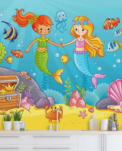 mejores amigos sirena bajo el mar