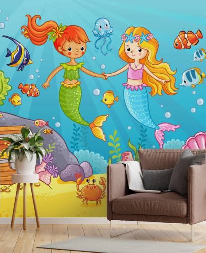 mermaid best friends under the sea