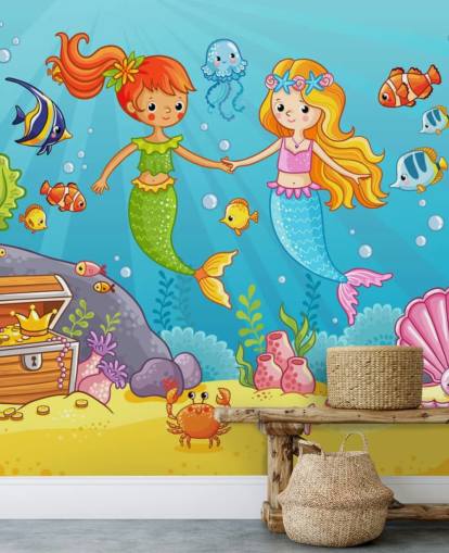 mermaid best friends under the sea