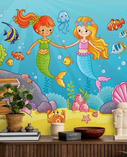 mejores amigos sirena bajo el mar