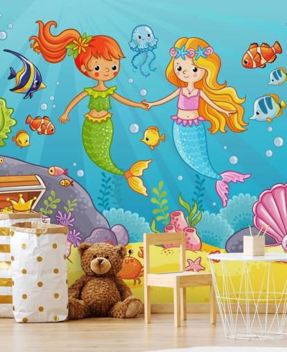 meilleurs amis de sirène sous la mer