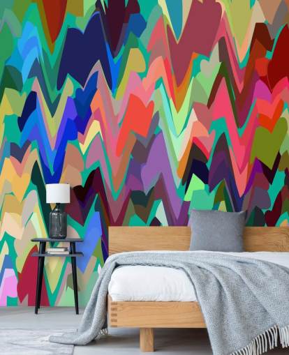 Rainbow Zigzag veggmaleri