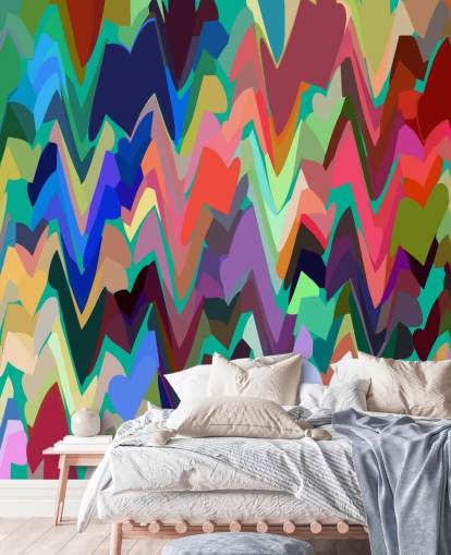 Rainbow Zigzag mural
