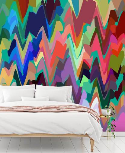 mural zigzag arcoíris