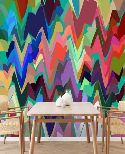 Murale Rainbow Zigzag