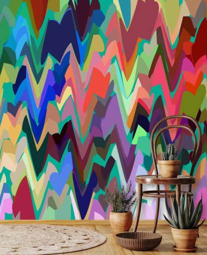 Regenbogen-Zickzack-Wandbild