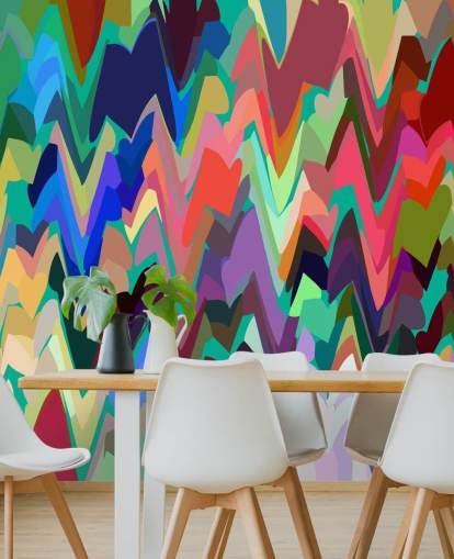 Rainbow Zigzag muurschildering