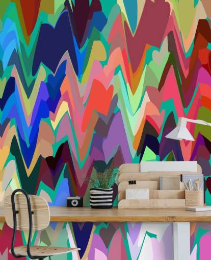 mural zigzag arcoíris
