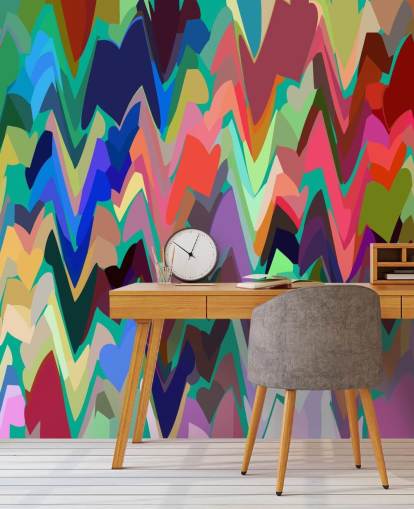 mural zigzag arcoíris