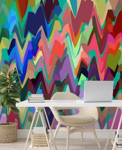 Rainbow Zigzag mural