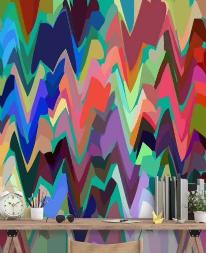 Murale Rainbow Zigzag