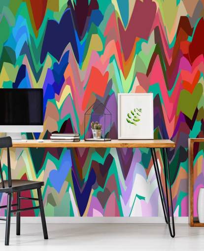 Rainbow Zigzag mural